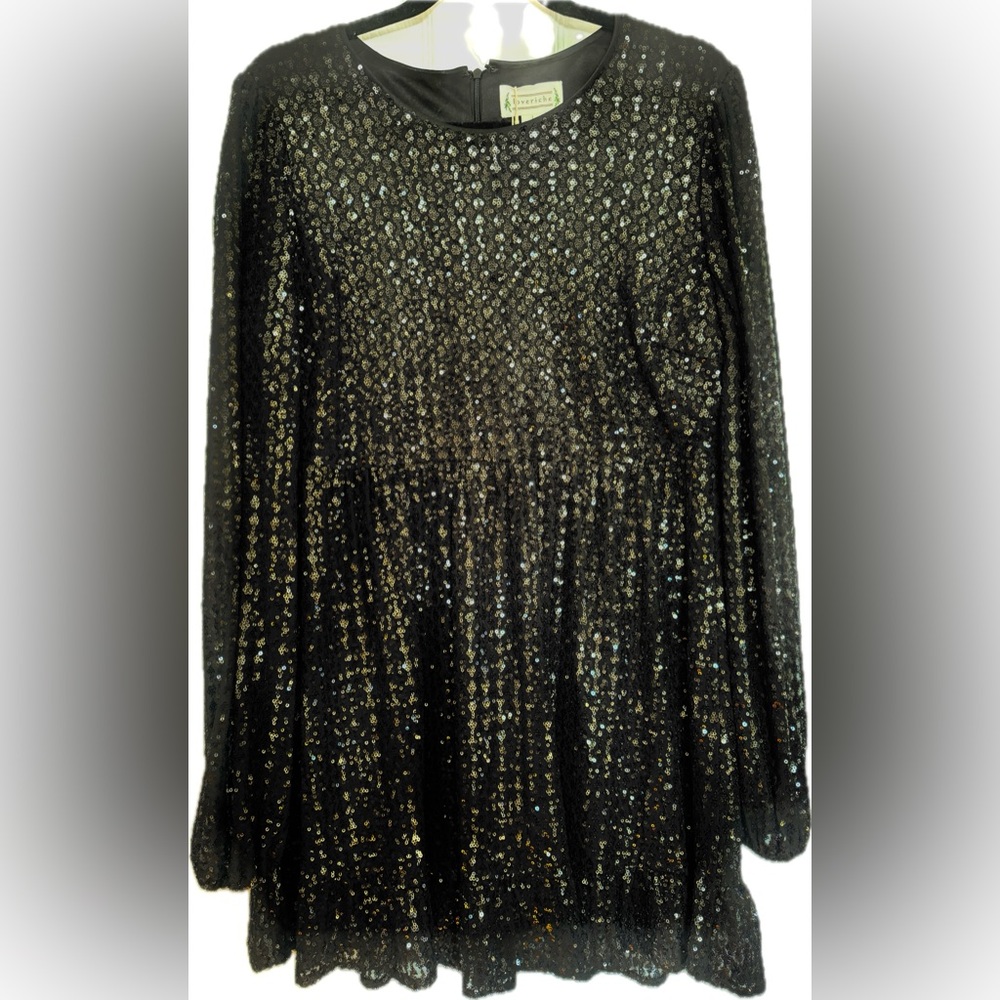 NWT Loveriche black sequin dress size L